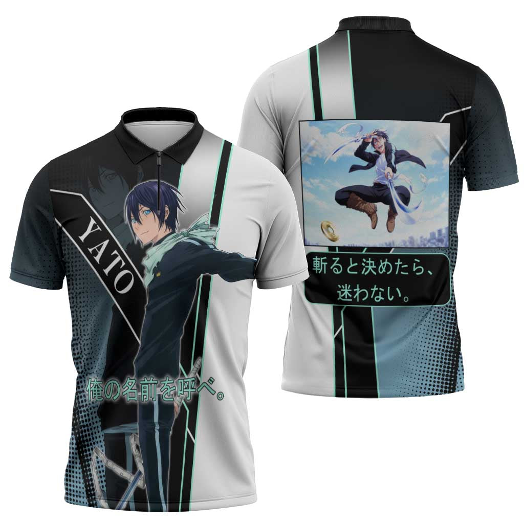 Yato Zipper Polo Shirt Urban Celestial Anime Style