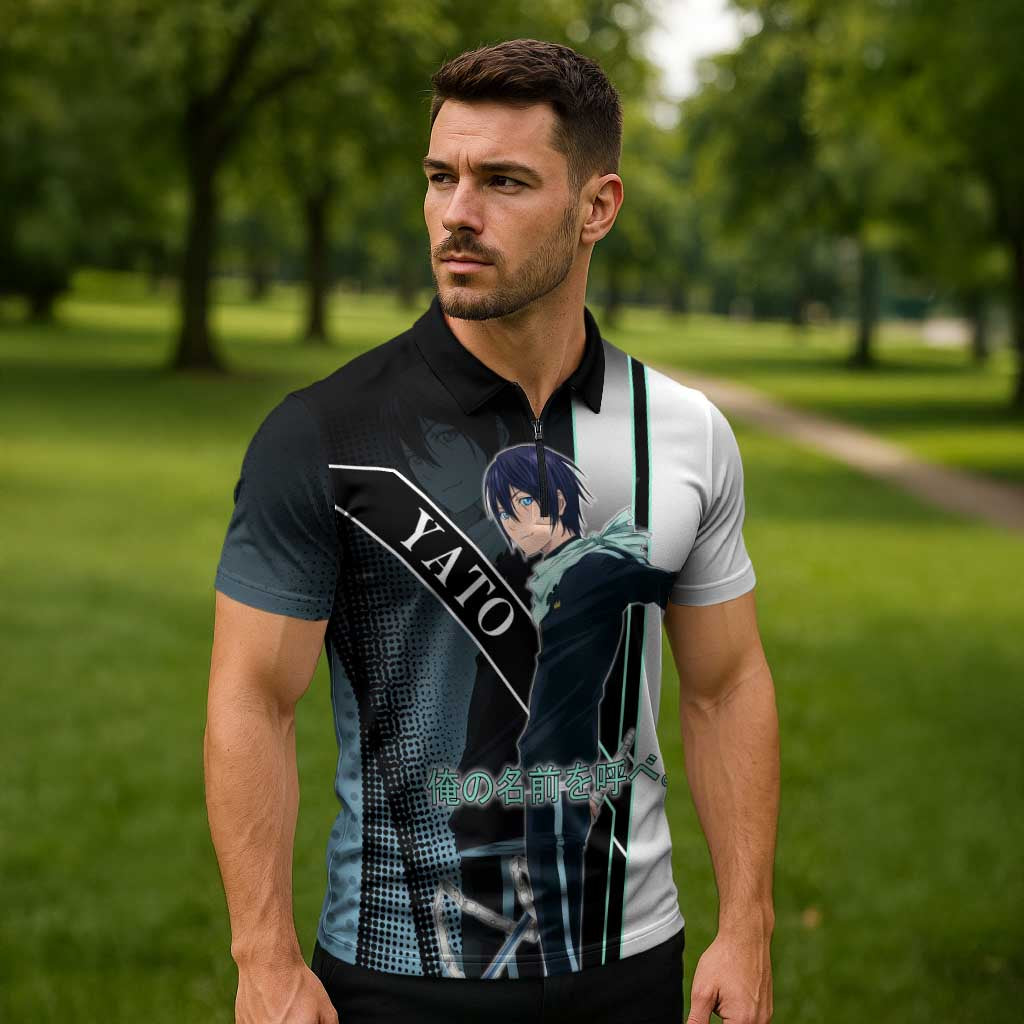 Yato Zipper Polo Shirt Urban Celestial Anime Style