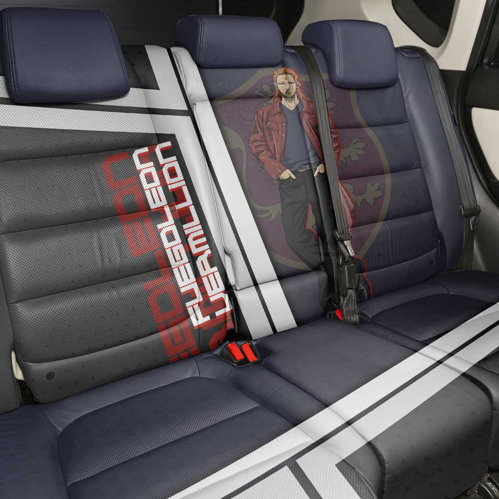 Black Clover Fuegoleon Vermillion Back Car Seat Cover Anime Illustration Style