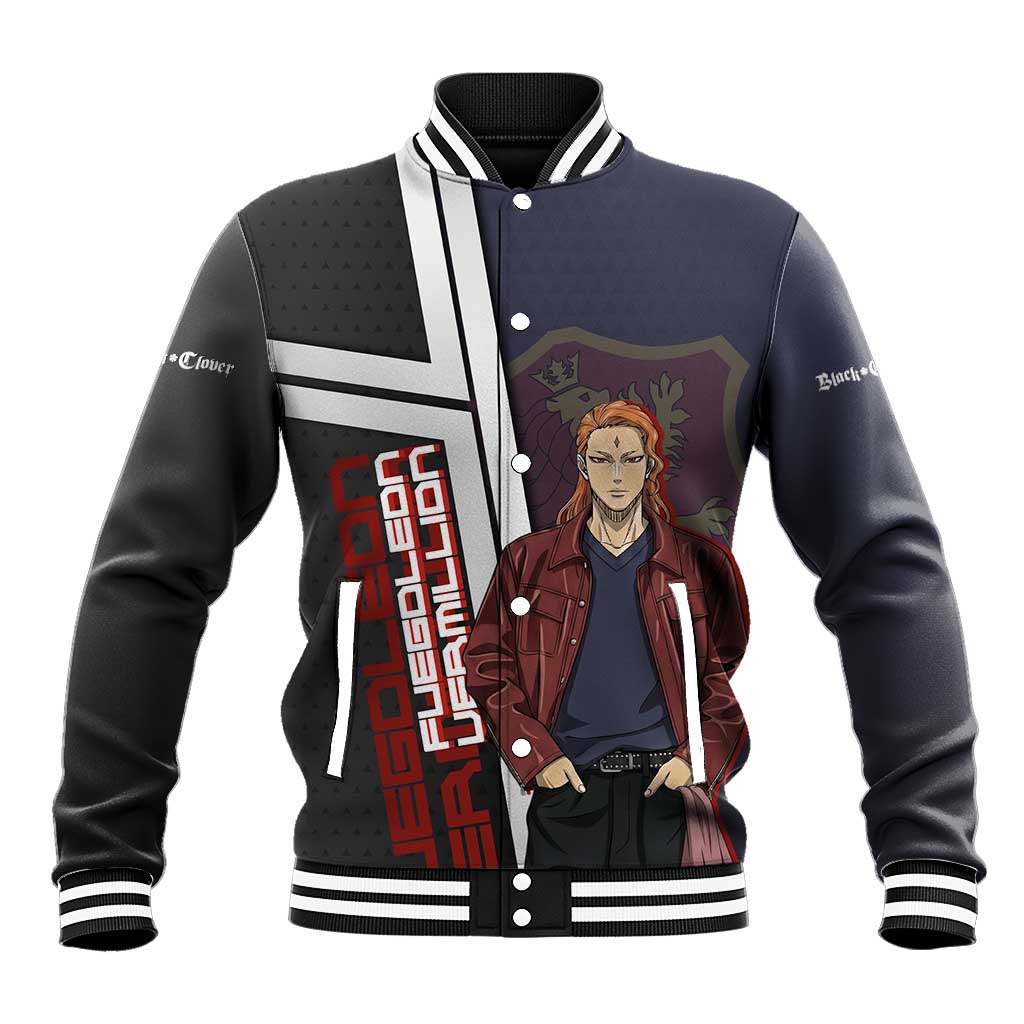 Black Clover Fuegoleon Vermillion Baseball Jacket Anime Illustration Style
