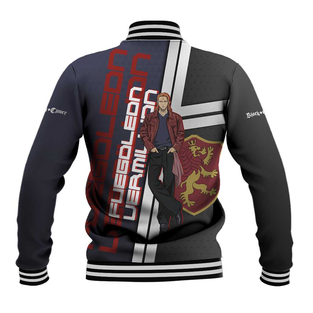 Black Clover Fuegoleon Vermillion Baseball Jacket Anime Illustration Style