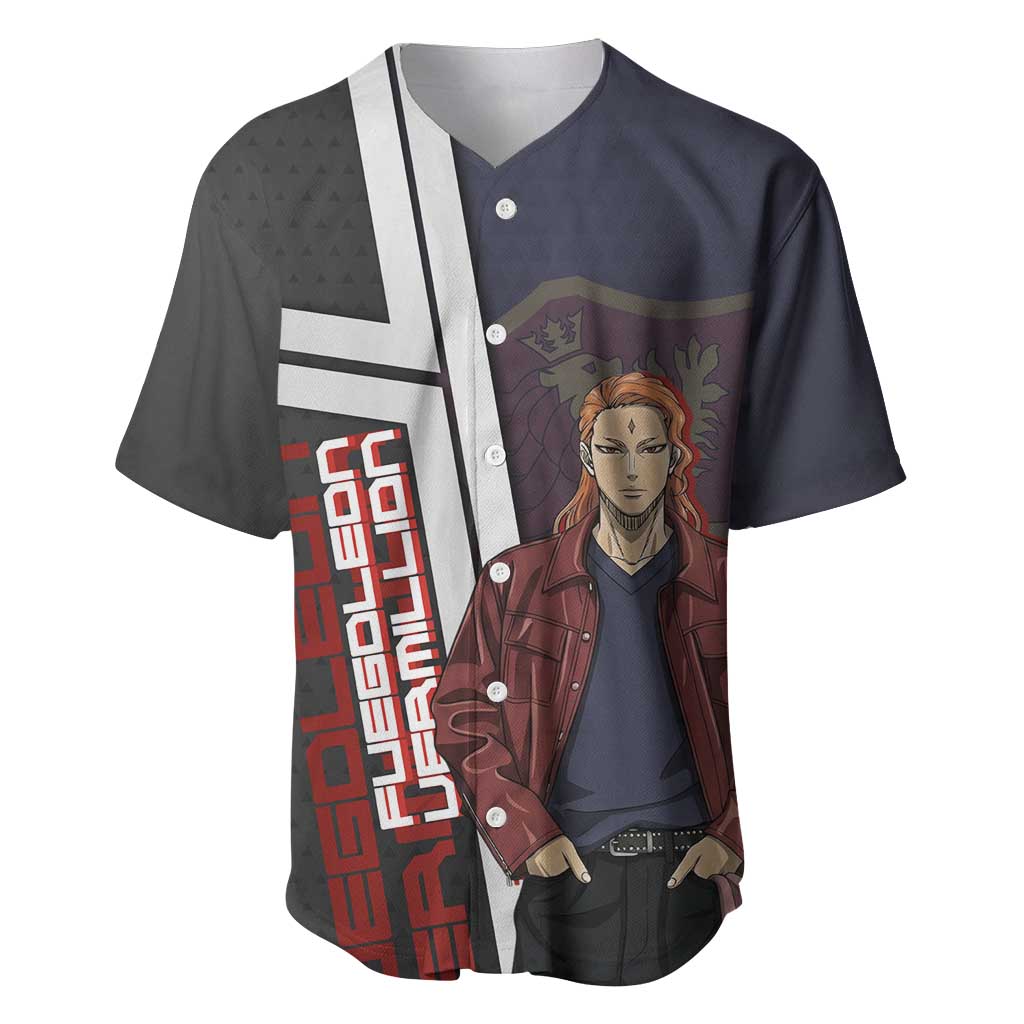 Black Clover Fuegoleon Vermillion Baseball Jersey Anime Illustration Style