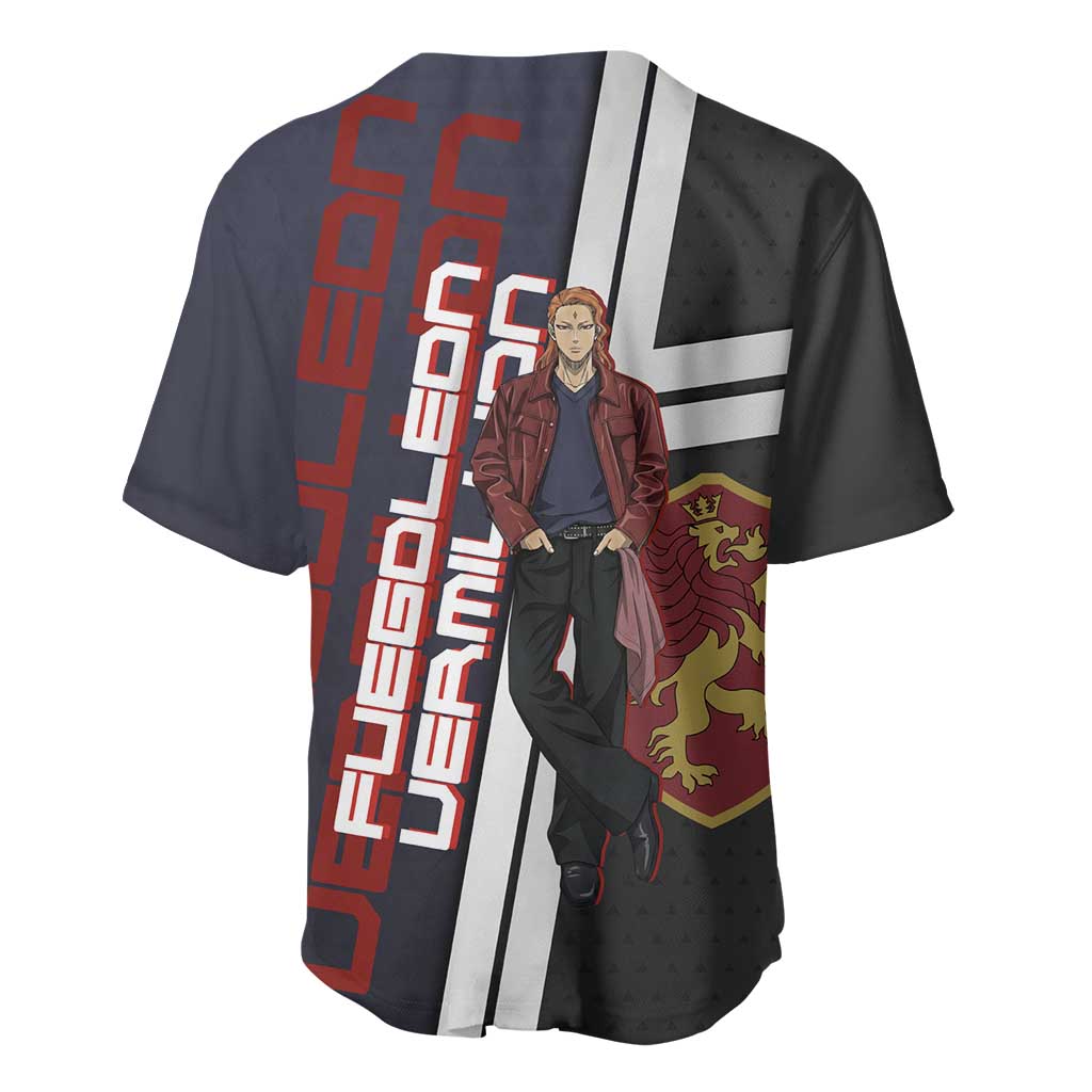 Black Clover Fuegoleon Vermillion Baseball Jersey Anime Illustration Style