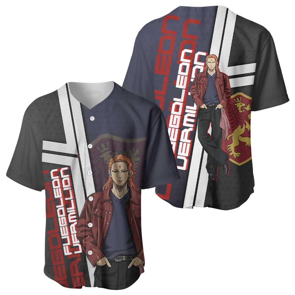 Black Clover Fuegoleon Vermillion Baseball Jersey Anime Illustration Style