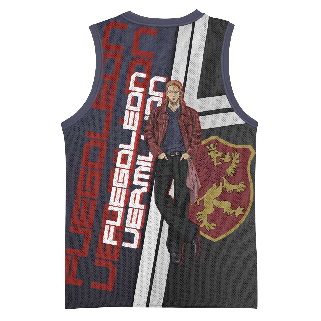 Black Clover Fuegoleon Vermillion Basketball Jersey Anime Illustration Style