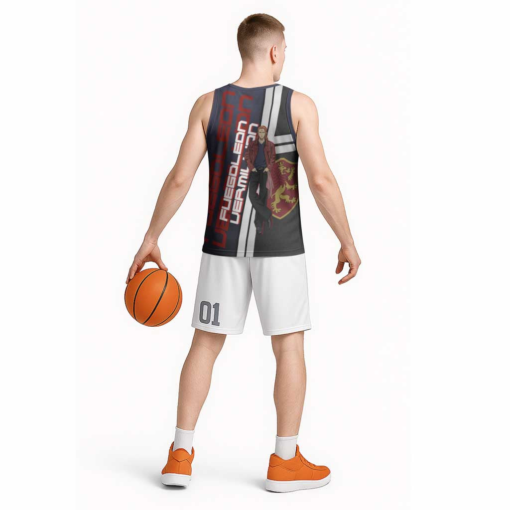 Black Clover Fuegoleon Vermillion Basketball Jersey Anime Illustration Style