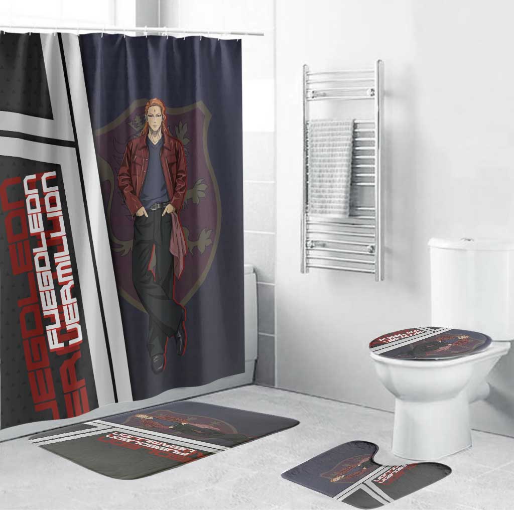 Black Clover Fuegoleon Vermillion Bathroom Set Anime Illustration Style