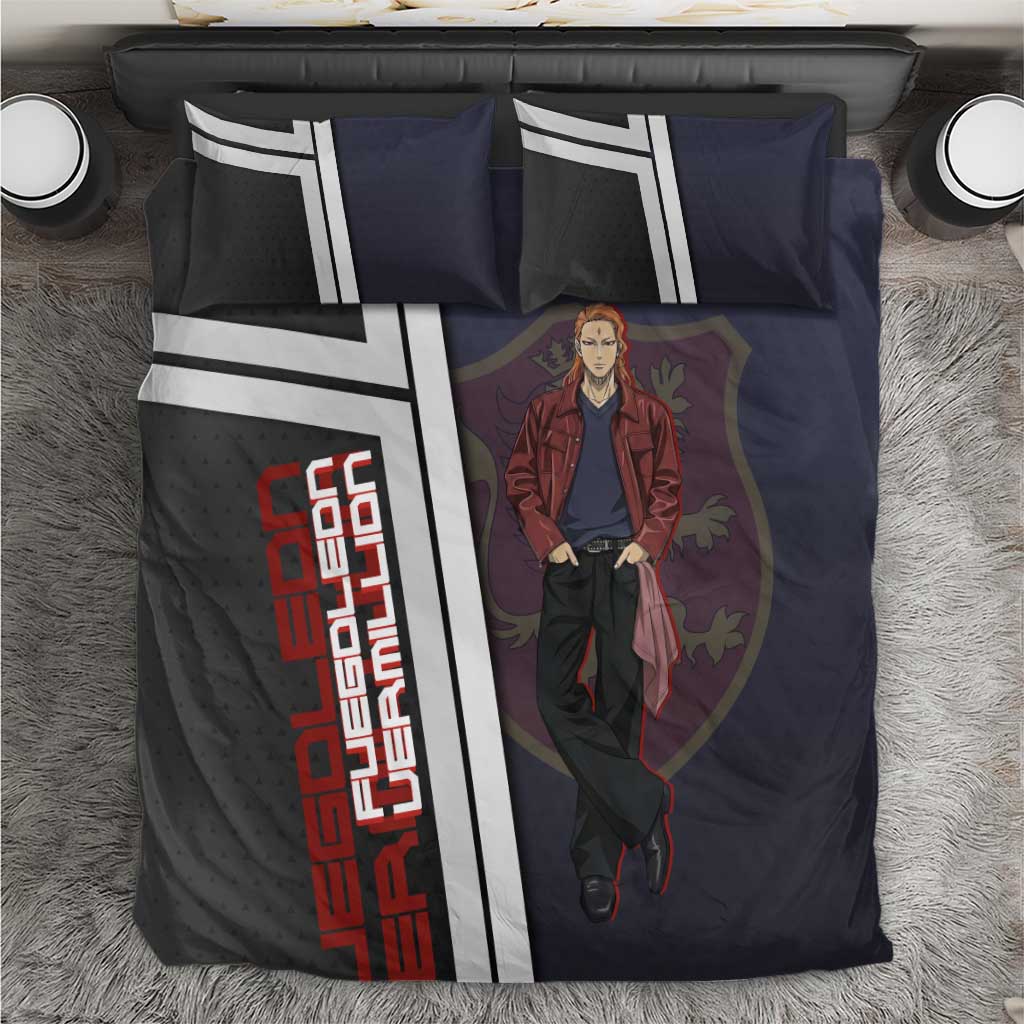 Black Clover Fuegoleon Vermillion Bedding Set Anime Illustration Style