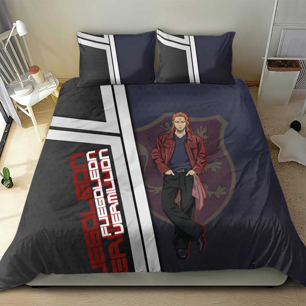 Black Clover Fuegoleon Vermillion Bedding Set Anime Illustration Style
