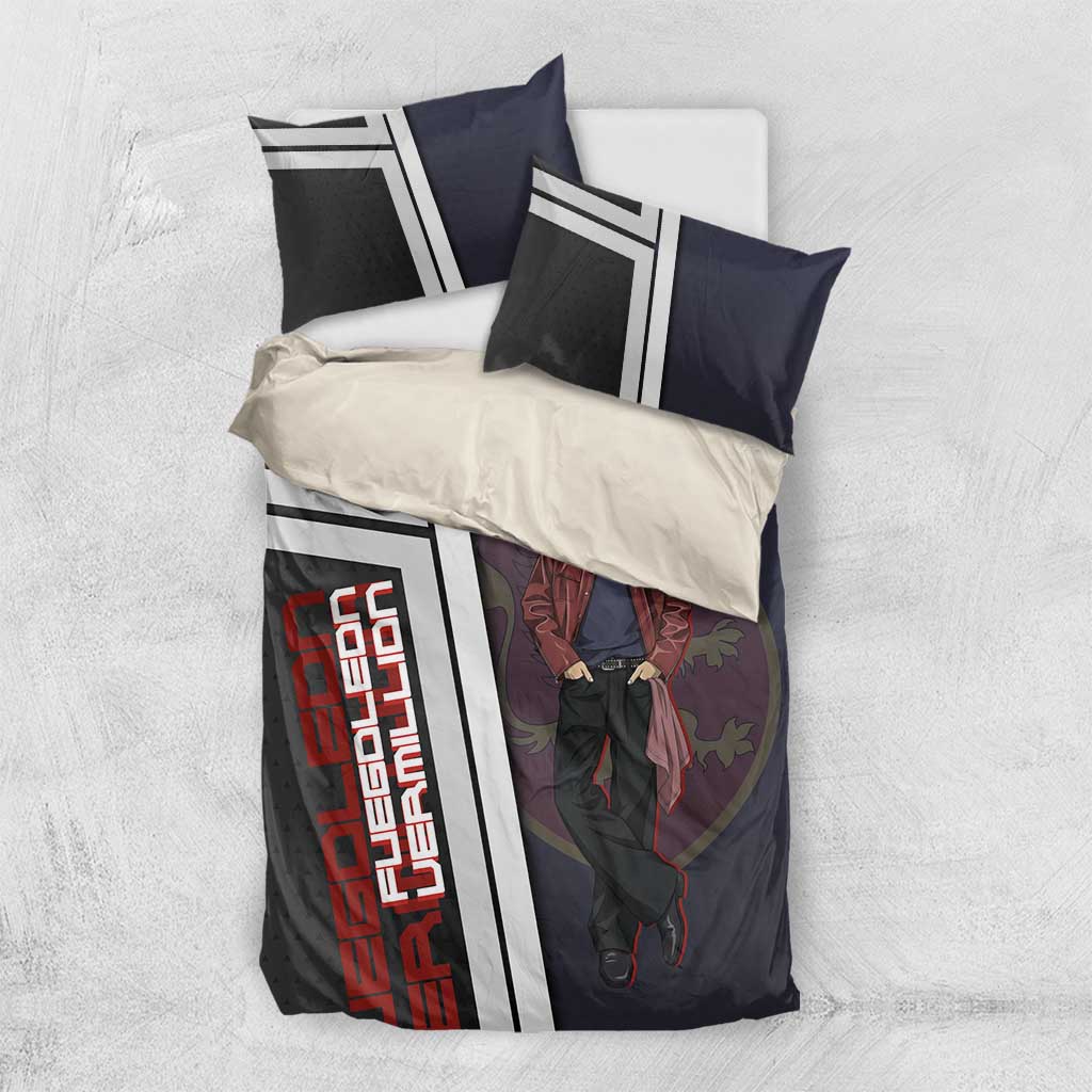 Black Clover Fuegoleon Vermillion Bedding Set Anime Illustration Style