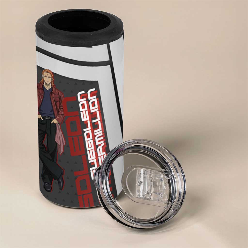 Black Clover Fuegoleon Vermillion 4 in 1 Can Cooler Tumbler Anime Illustration Style