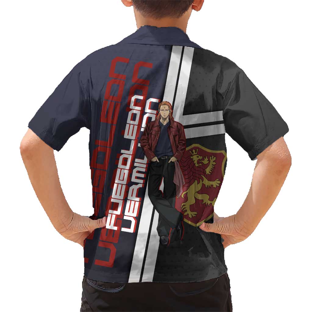 Black Clover Fuegoleon Vermillion Family Matching Tank Maxi Dress and Hawaiian Shirt Anime Illustration Style