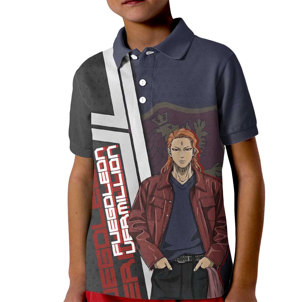 Black Clover Fuegoleon Vermillion Kid Polo Shirt Anime Illustration Style