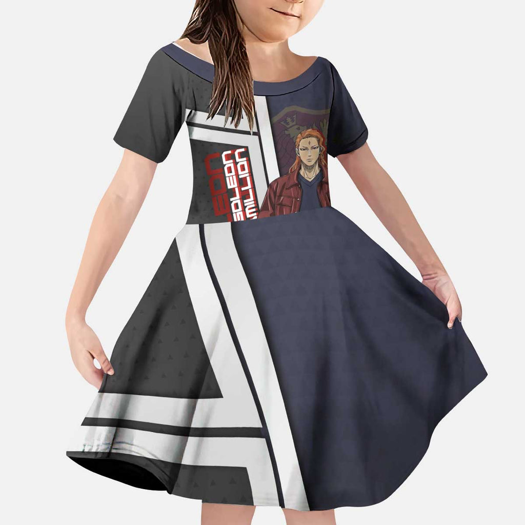 Black Clover Fuegoleon Vermillion Kid Short Sleeve Dress Anime Illustration Style