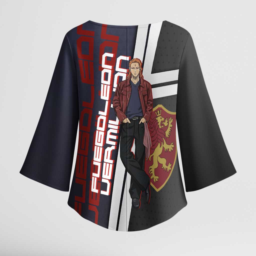 Black Clover Fuegoleon Vermillion Kimono Sleeve Blouse Anime Illustration Style