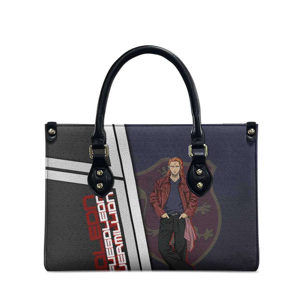 Black Clover Fuegoleon Vermillion Leather Bag Anime Illustration Style