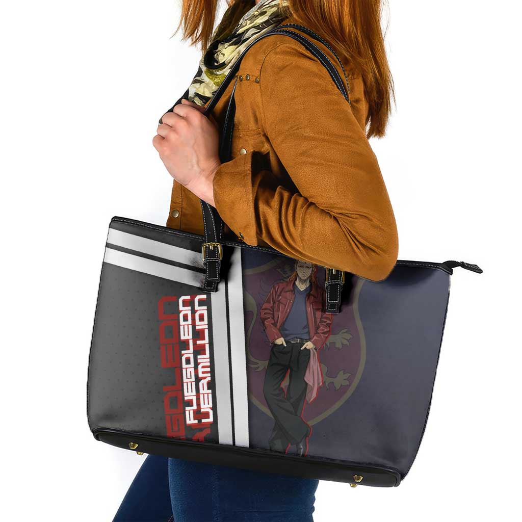 Black Clover Fuegoleon Vermillion Leather Tote Bag Anime Illustration Style