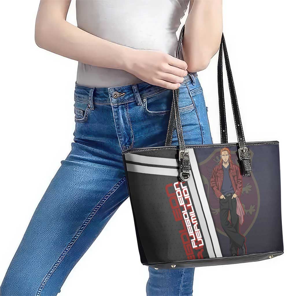 Black Clover Fuegoleon Vermillion Leather Tote Bag Anime Illustration Style