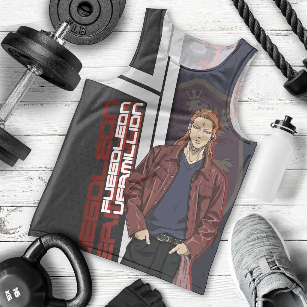 Black Clover Fuegoleon Vermillion Men Tank Top Anime Illustration Style