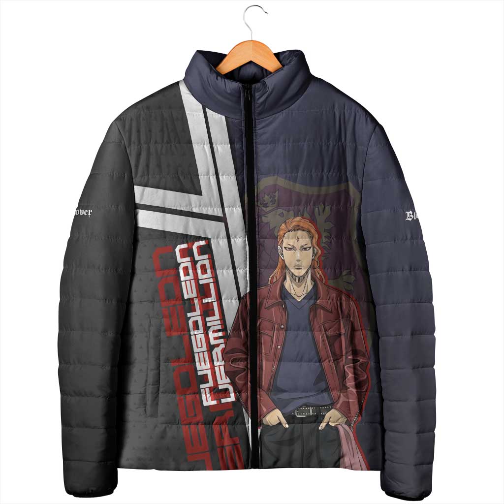Black Clover Fuegoleon Vermillion Padded Jacket Anime Illustration Style