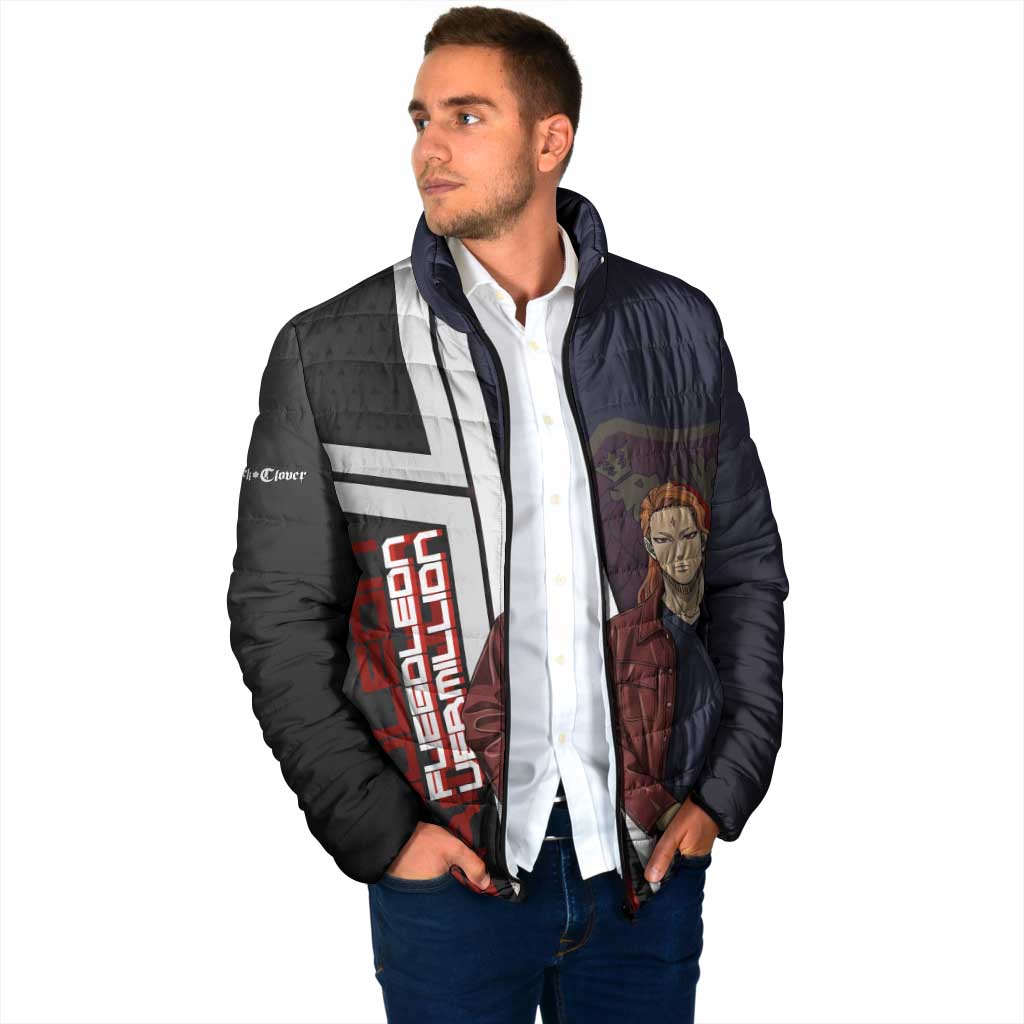 Black Clover Fuegoleon Vermillion Padded Jacket Anime Illustration Style
