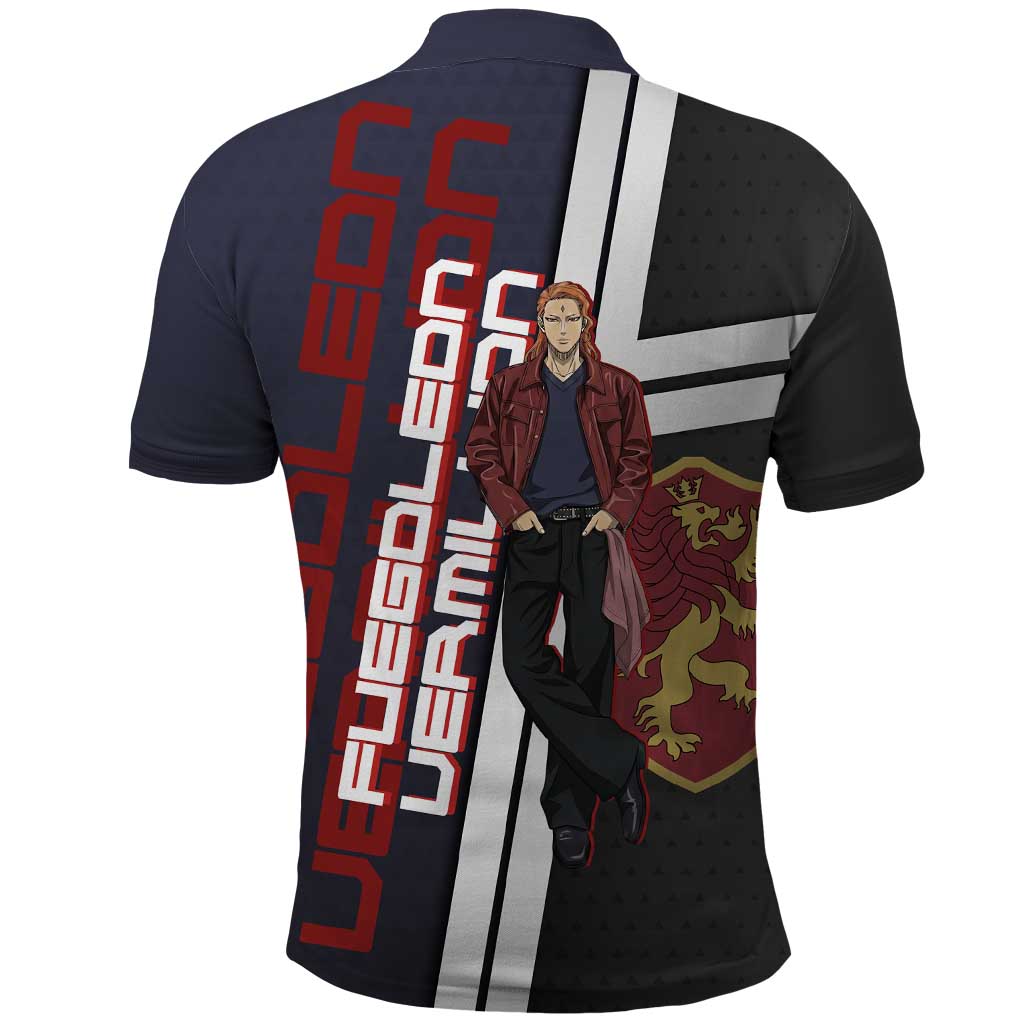 Black Clover Fuegoleon Vermillion Polo Shirt Anime Illustration Style