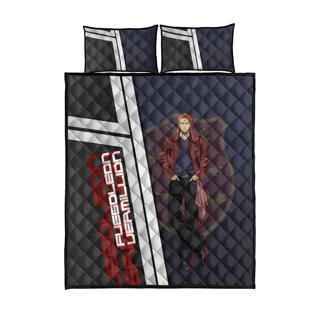 Black Clover Fuegoleon Vermillion Quilt Bed Set Anime Illustration Style