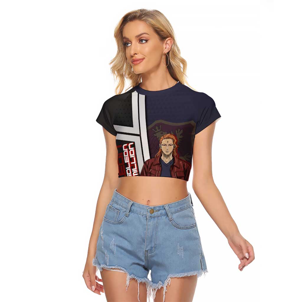 Black Clover Fuegoleon Vermillion Raglan Cropped T Shirt Anime Illustration Style