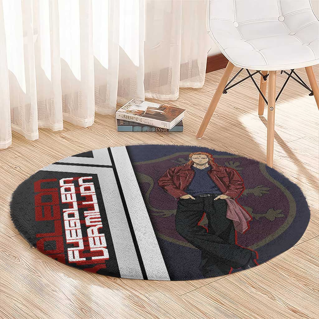 Black Clover Fuegoleon Vermillion Round Carpet Anime Illustration Style