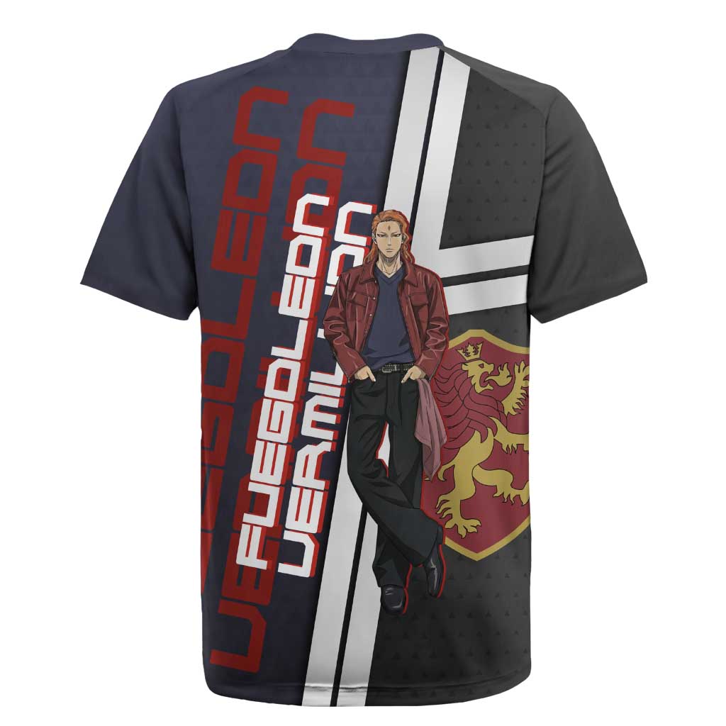 Black Clover Fuegoleon Vermillion Rugby Jersey Anime Illustration Style