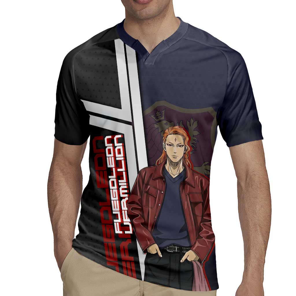 Black Clover Fuegoleon Vermillion Rugby Jersey Anime Illustration Style