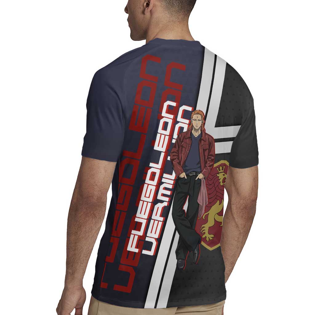 Black Clover Fuegoleon Vermillion Rugby Jersey Anime Illustration Style