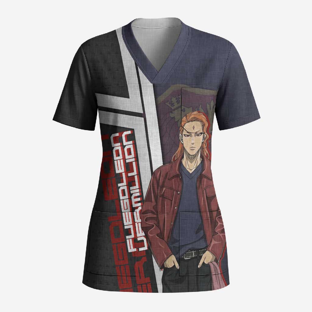 Black Clover Fuegoleon Vermillion Scrub Top Anime Illustration Style
