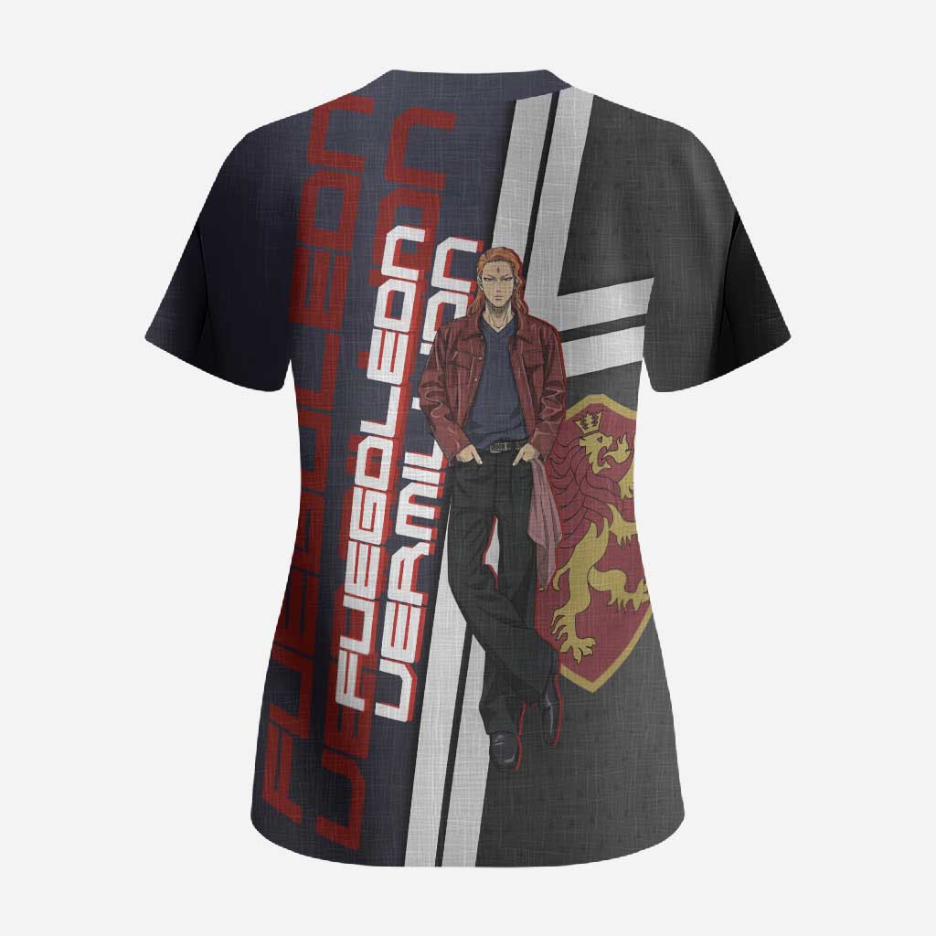 Black Clover Fuegoleon Vermillion Scrub Top Anime Illustration Style
