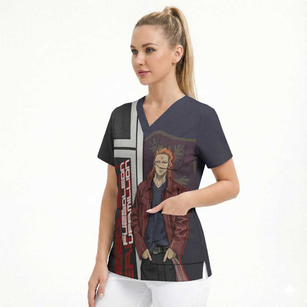 Black Clover Fuegoleon Vermillion Scrub Top Anime Illustration Style