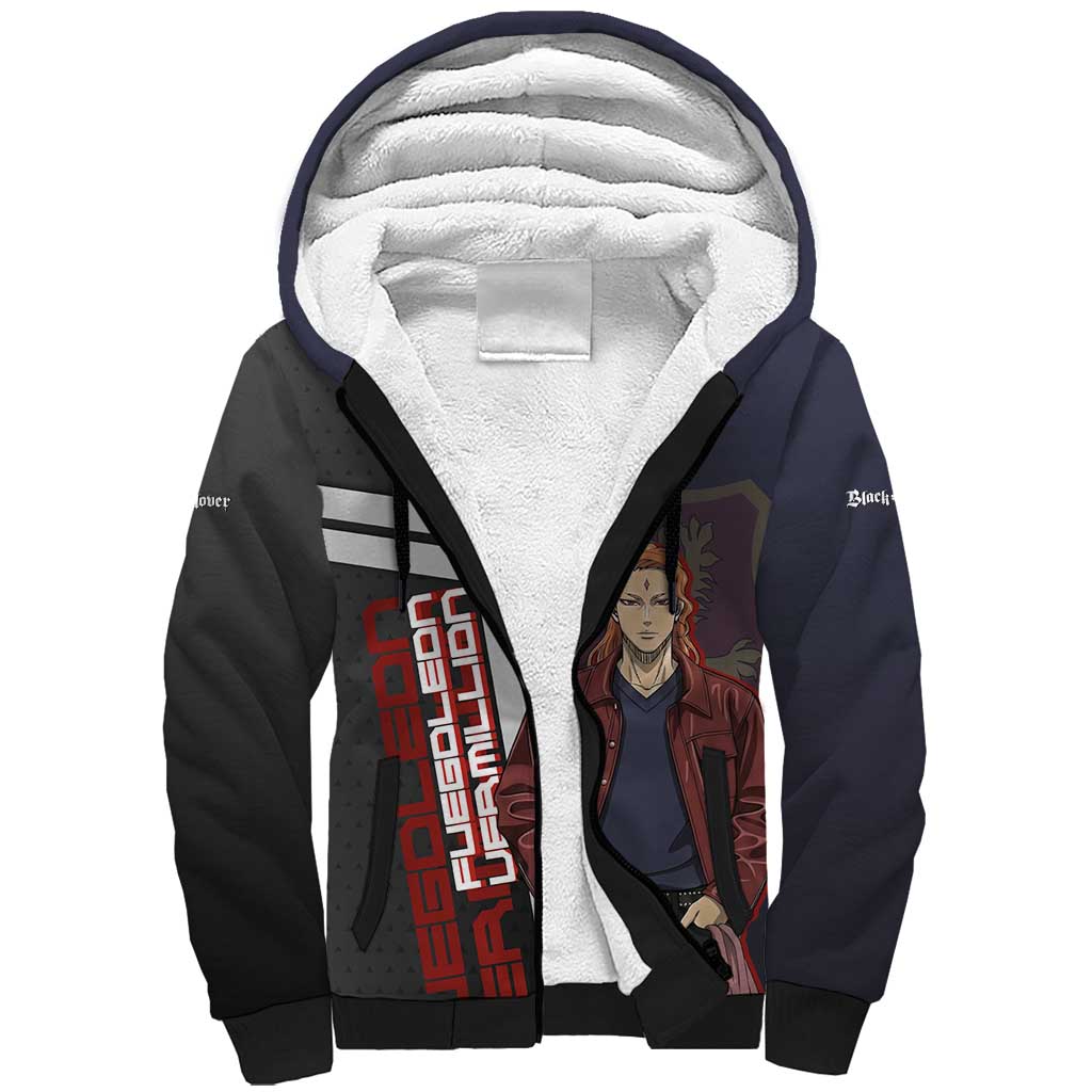 Black Clover Fuegoleon Vermillion Sherpa Hoodie Anime Illustration Style