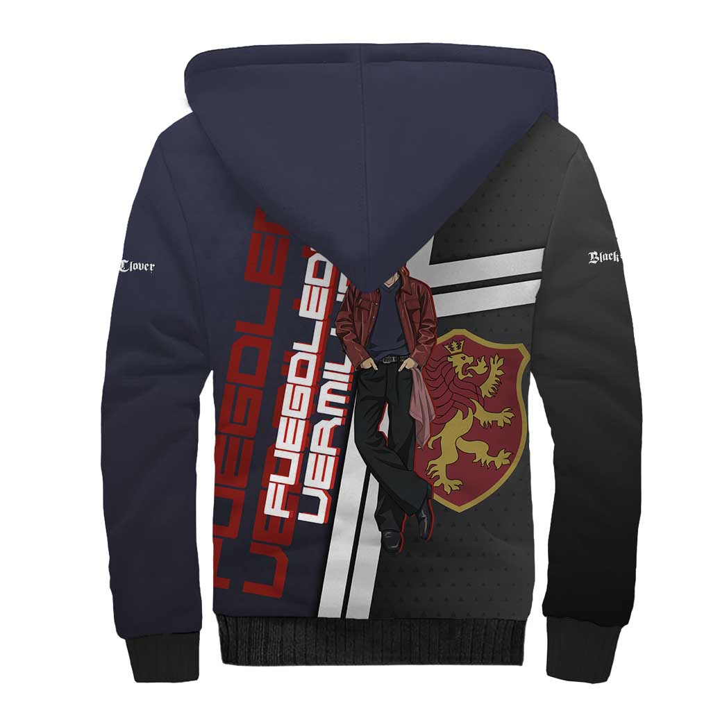 Black Clover Fuegoleon Vermillion Sherpa Hoodie Anime Illustration Style