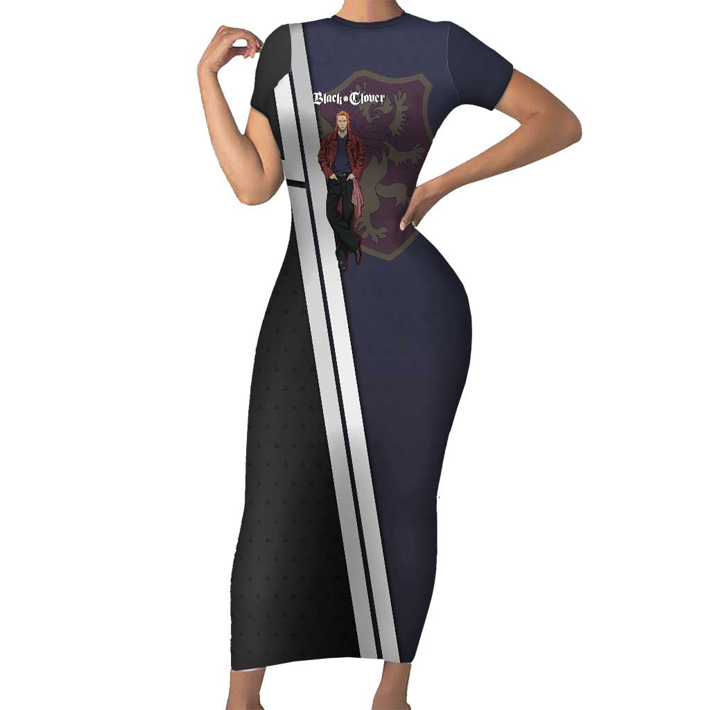 Black Clover Fuegoleon Vermillion Short Sleeve Bodycon Dress Anime Illustration Style