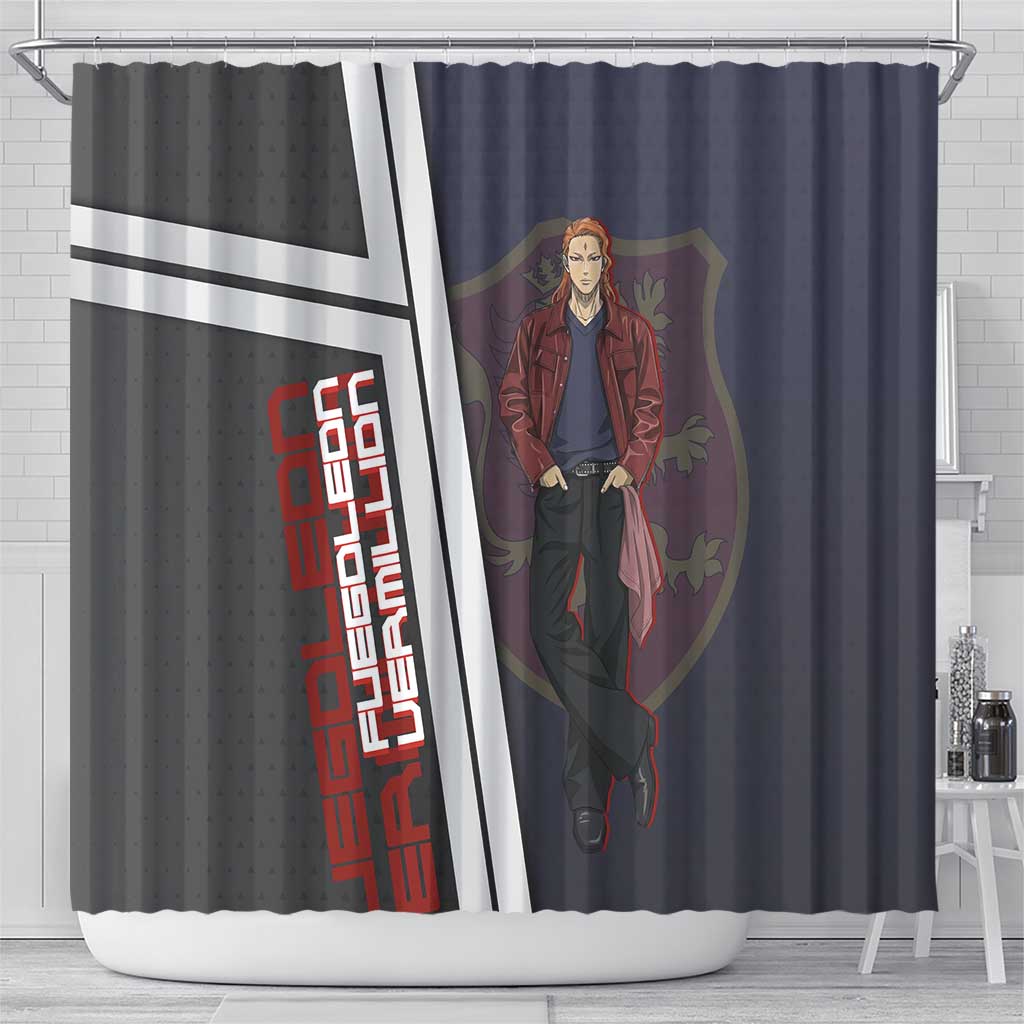 Black Clover Fuegoleon Vermillion Shower Curtain Anime Illustration Style
