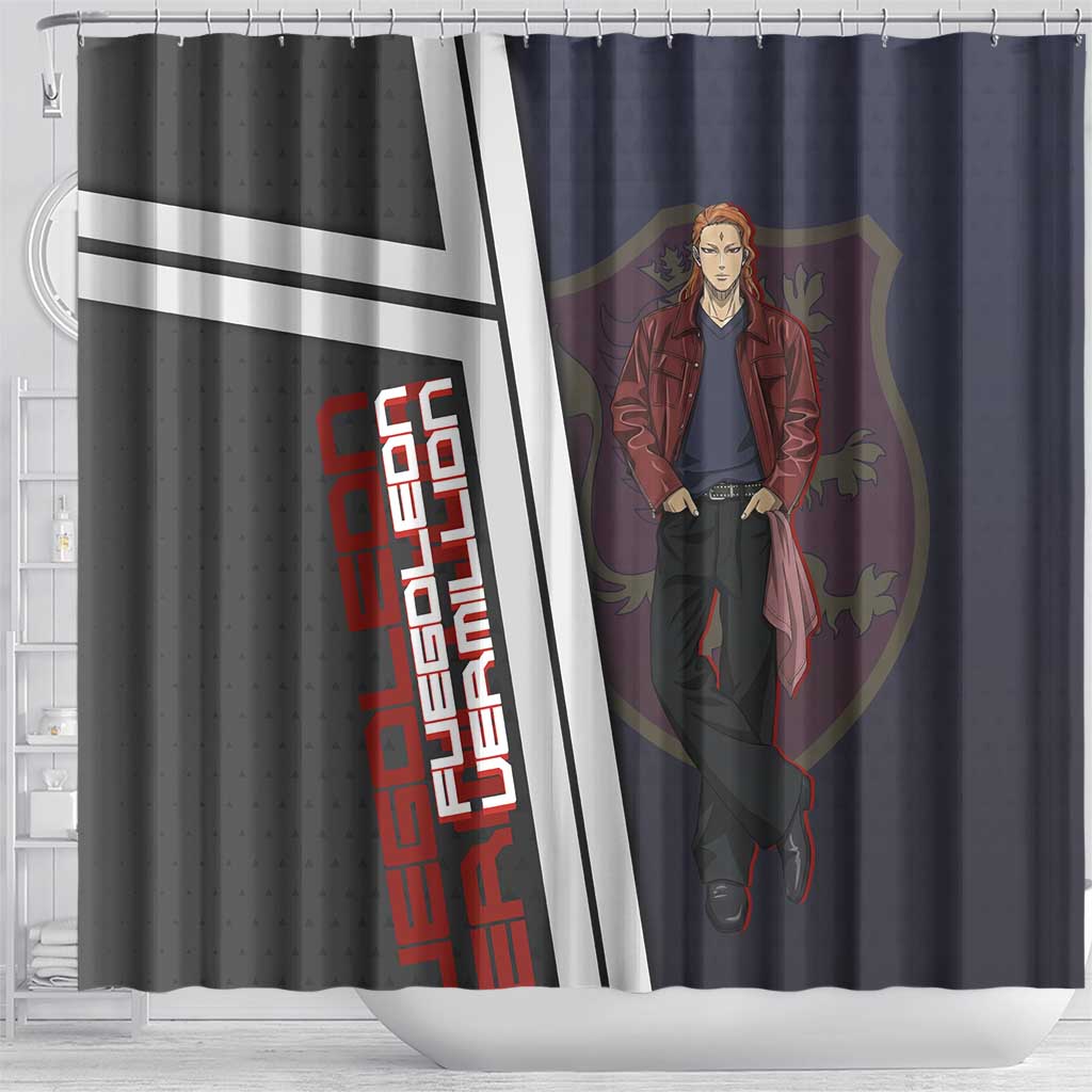 Black Clover Fuegoleon Vermillion Shower Curtain Anime Illustration Style