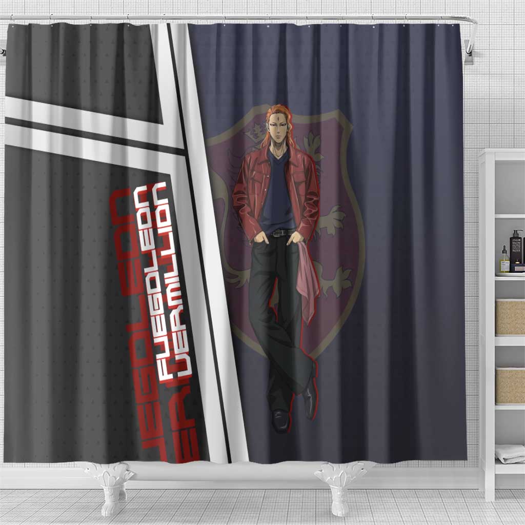 Black Clover Fuegoleon Vermillion Shower Curtain Anime Illustration Style