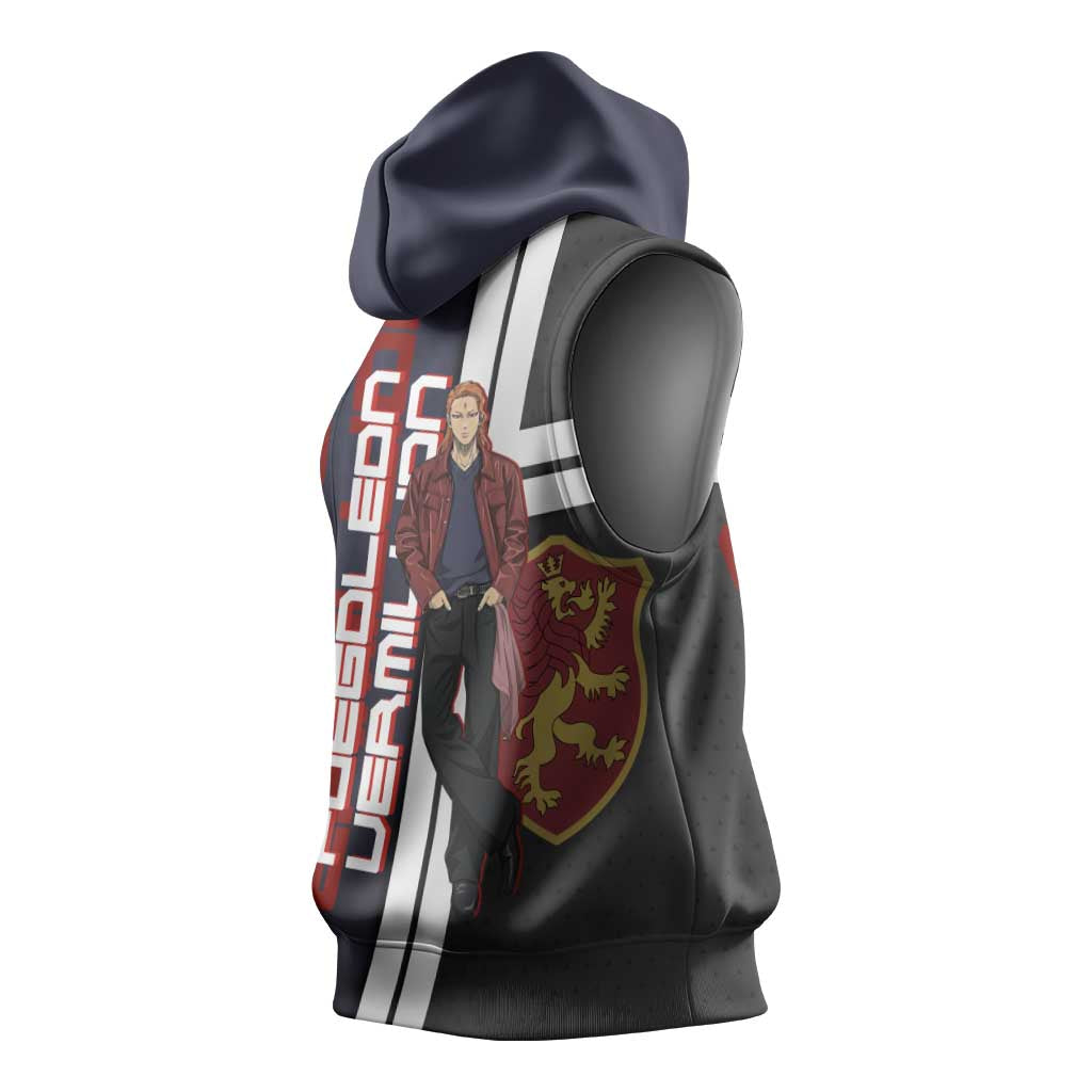 Black Clover Fuegoleon Vermillion Sleeveless Hoodie Anime Illustration Style