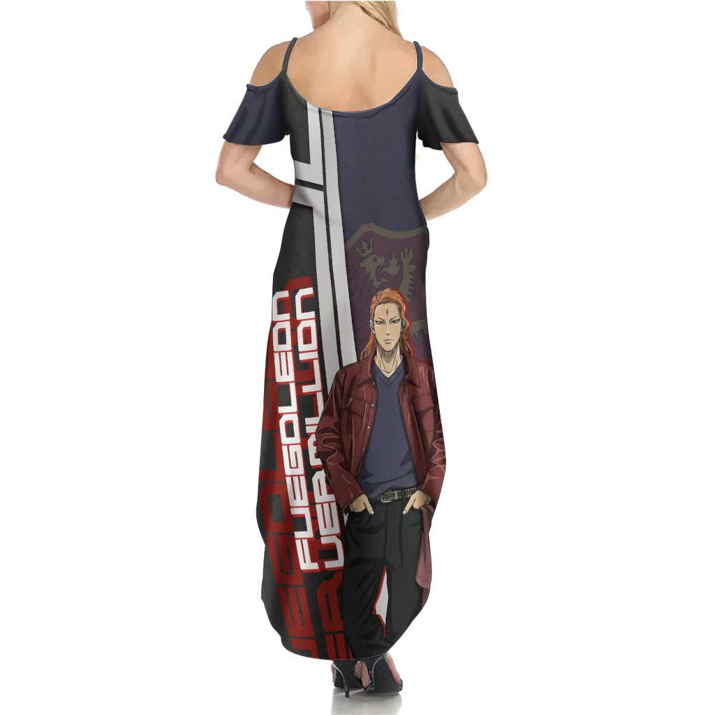 Black Clover Fuegoleon Vermillion Summer Maxi Dress Anime Illustration Style