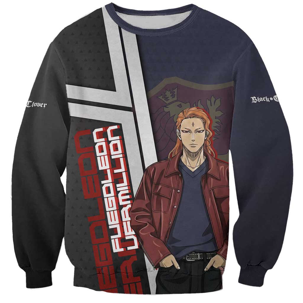 Black Clover Fuegoleon Vermillion Sweatshirt Anime Illustration Style