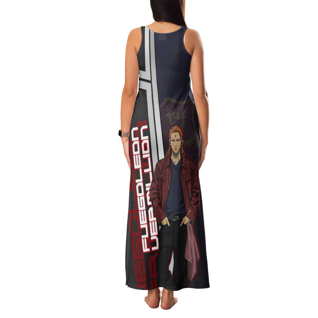 Black Clover Fuegoleon Vermillion Tank Maxi Dress Anime Illustration Style