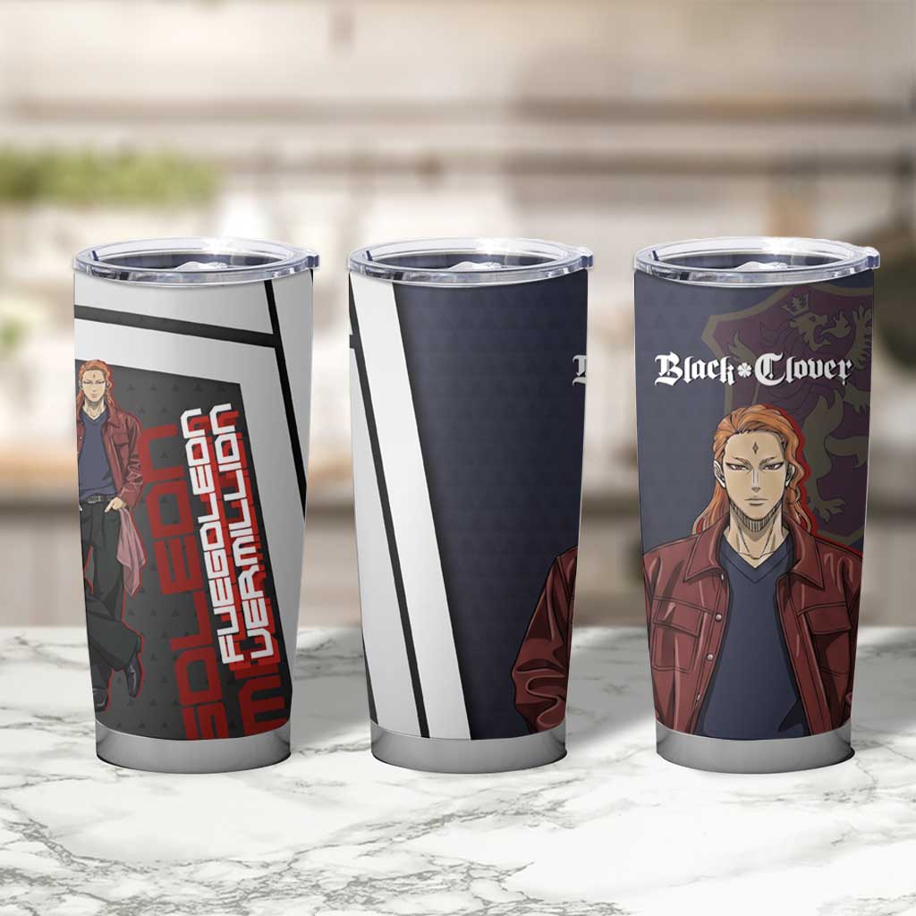 Black Clover Fuegoleon Vermillion Tumbler Cup Anime Illustration Style