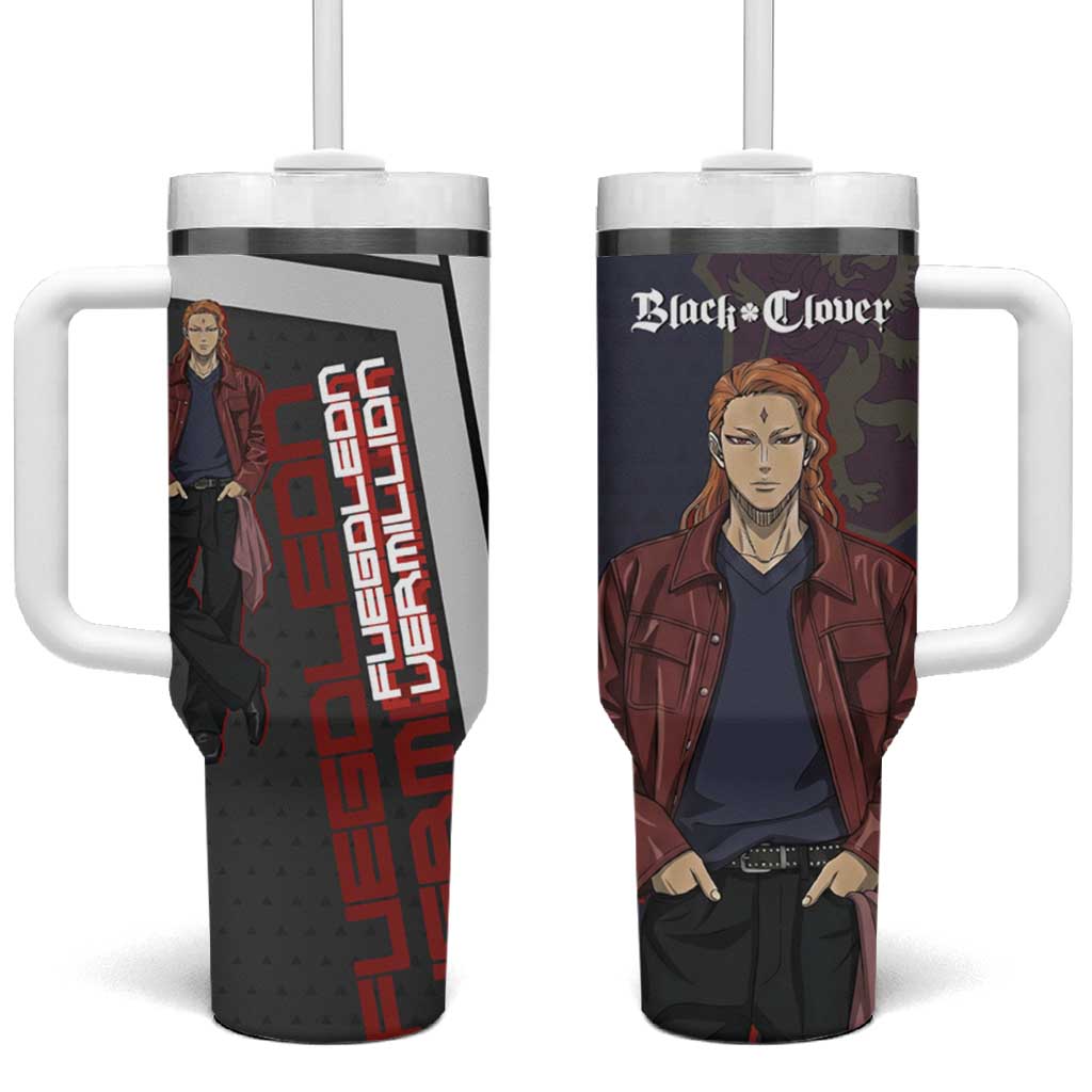 Black Clover Fuegoleon Vermillion Tumbler With Handle Anime Illustration Style