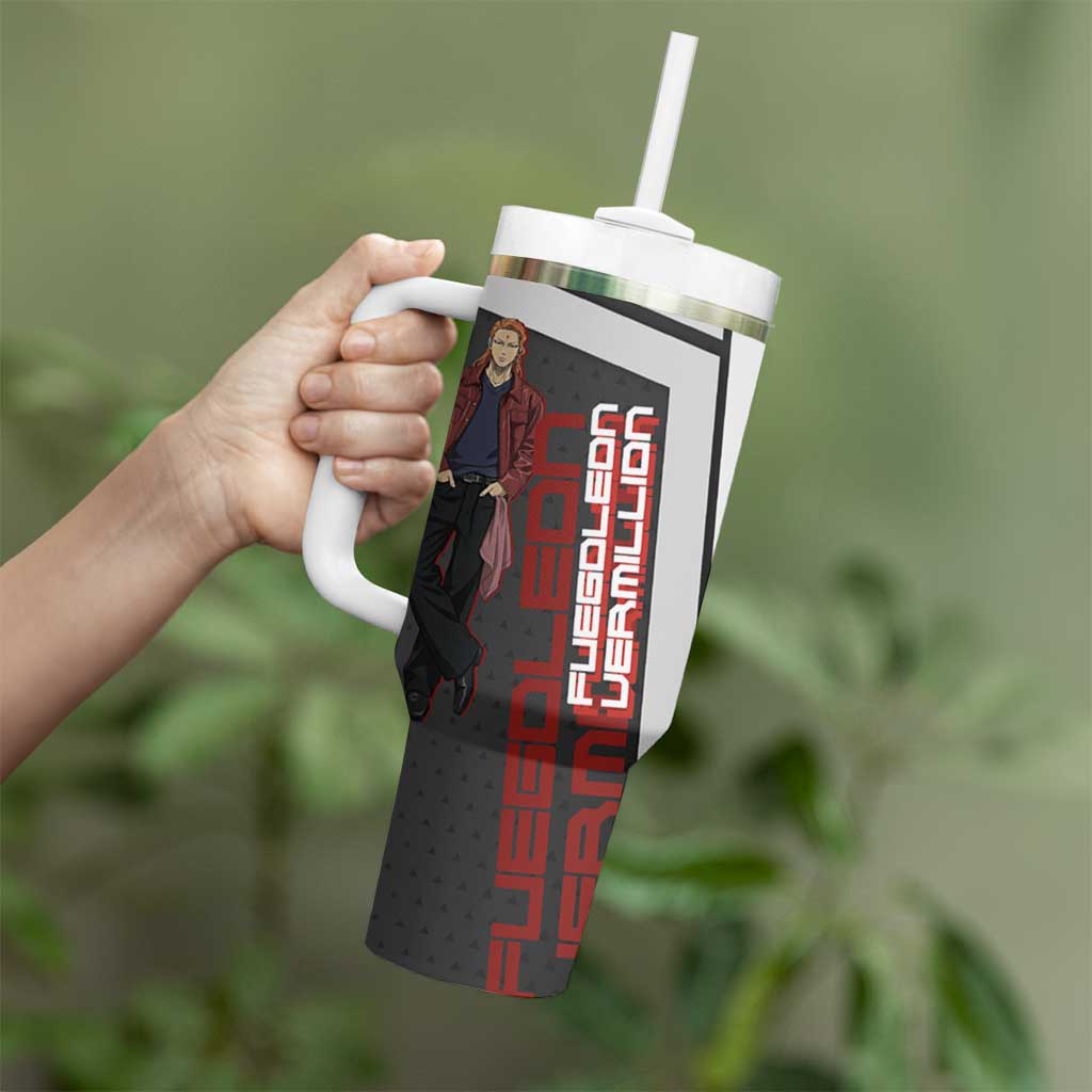 Black Clover Fuegoleon Vermillion Tumbler With Handle Anime Illustration Style