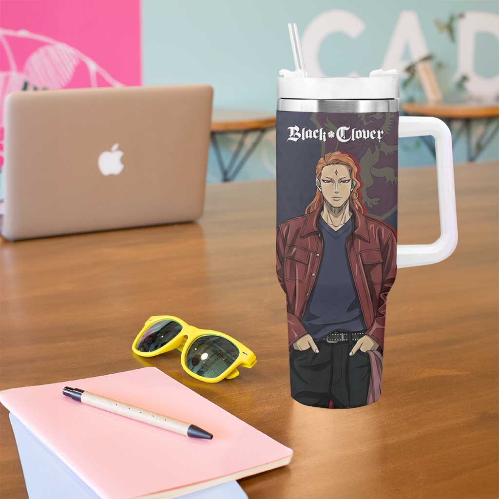 Black Clover Fuegoleon Vermillion Tumbler With Handle Anime Illustration Style
