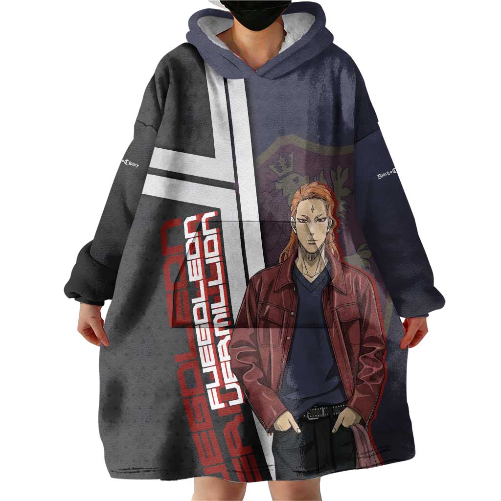 Black Clover Fuegoleon Vermillion Wearable Blanket Hoodie Anime Illustration Style